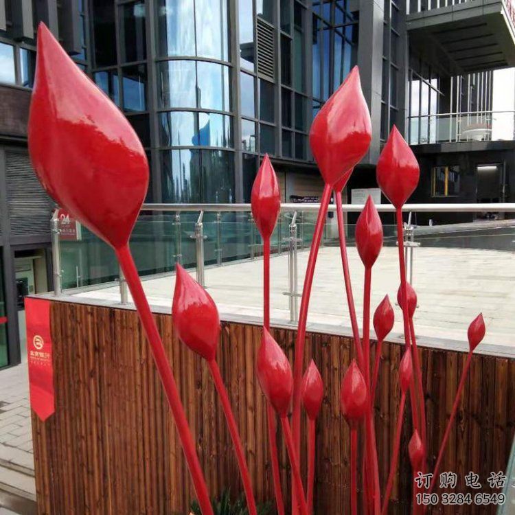 花朵雕塑展品，景觀雕塑，景觀郁金香花朵雕塑供應