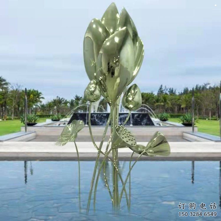 花朵雕塑指用，白鋼構(gòu)件，郁金香花朵雕塑廠家提供