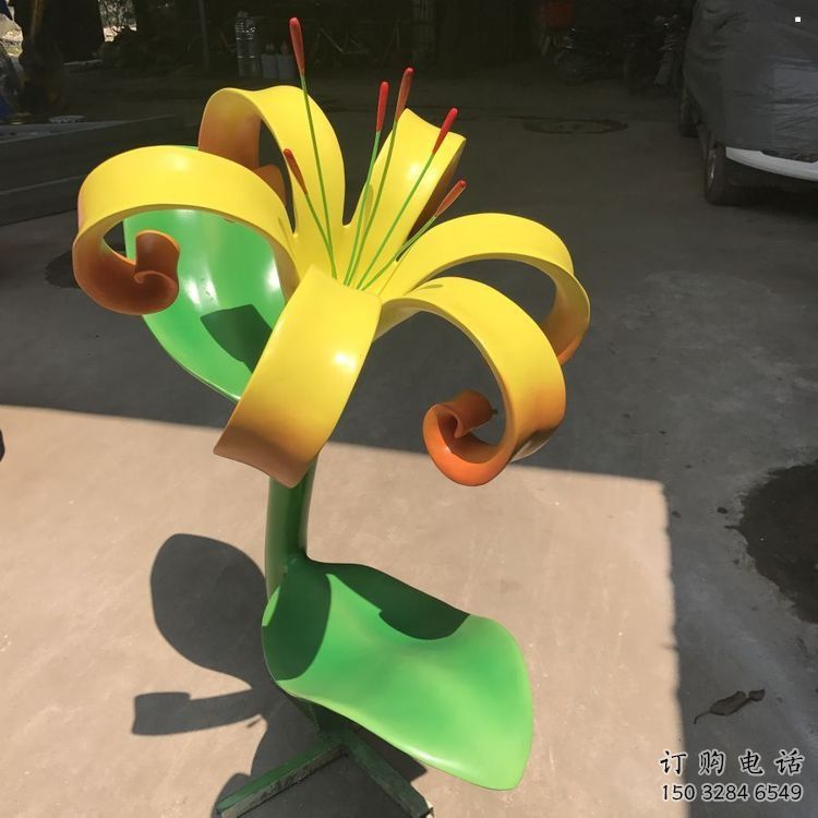 蘭花雕塑供需，美陳雕塑，不銹鋼蘭花雕塑承接