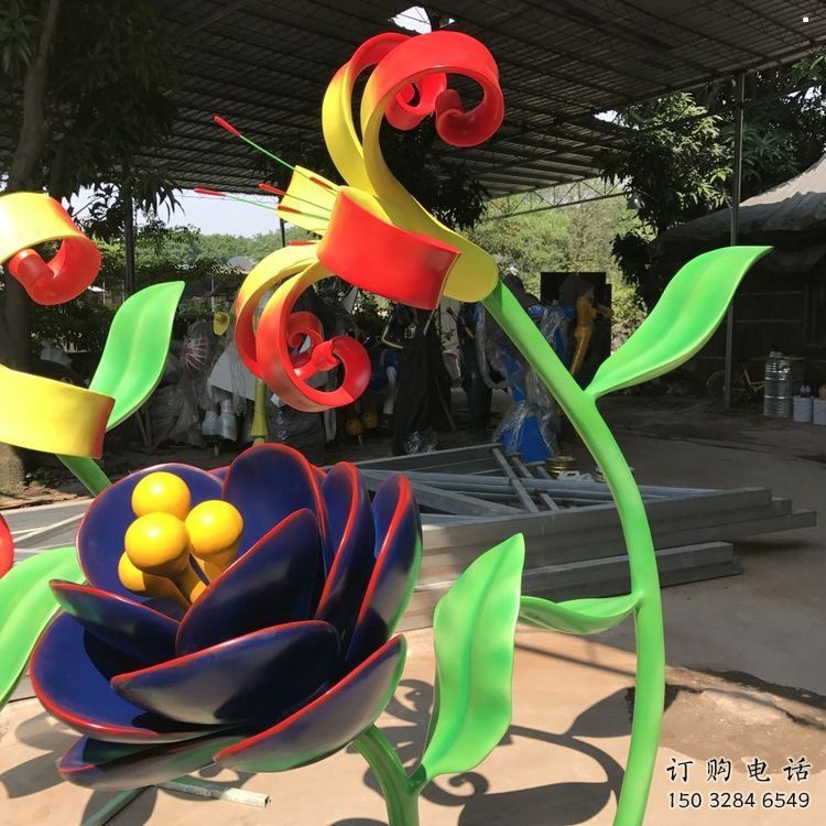 蘭花雕塑制造商，小區(qū)擺件，不銹鋼蘭花雕塑提供廠家