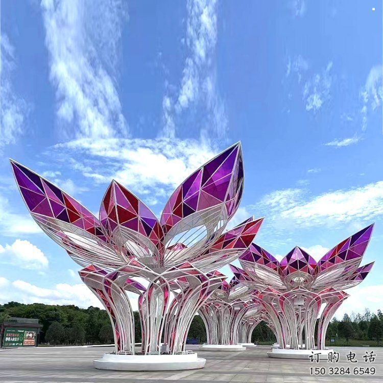 茉莉花雕塑觀賞型，公園小品，不銹鋼茉莉花雕塑廠家常用