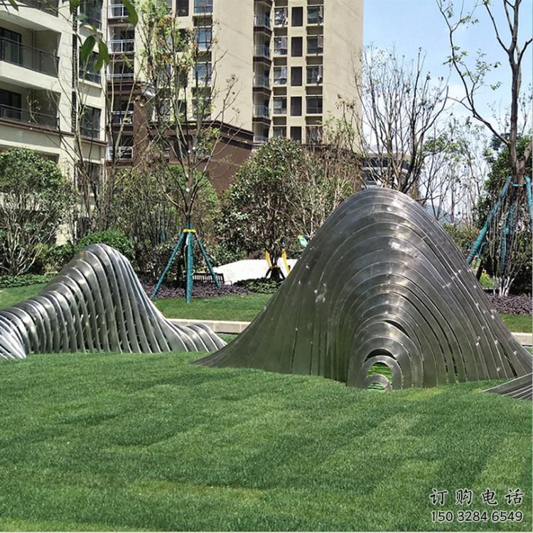 鋼絲假山雕塑，白鋼構(gòu)件，建筑假山雕塑制造廠家