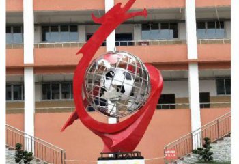 地球儀雕塑預(yù)定，校園雕塑，不銹鋼地球儀噴泉雕塑承接
