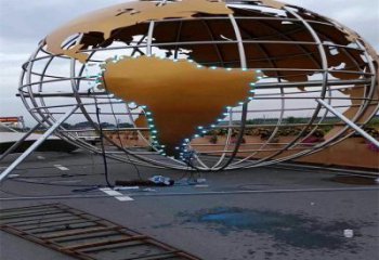 地球儀雕塑展品，景觀概念，鏤空鏡面地球儀雕塑優(yōu)選