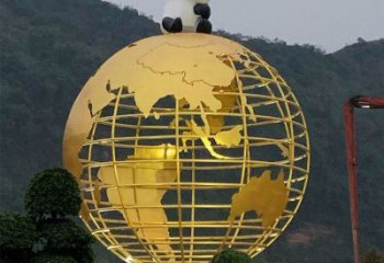 地球儀雕塑常用，鋼管組合，景觀烤漆地球儀雕塑生產(chǎn)