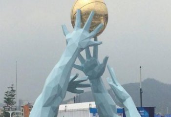 戶外地球儀擺放通用，陸地?cái)[件，景觀手托地球儀雕塑優(yōu)選