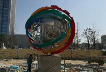 地球儀雕塑選用，多彩藝術(shù)，鏤空現(xiàn)代地球儀雕塑展品