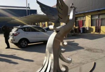 制造鳳凰雕塑廠家，藝術(shù)組合，不銹鋼鳳凰雕塑工程制作