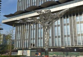 鳳凰建筑雕塑承接，廣場(chǎng)雕塑，抽象鳳凰雕塑定制廠家