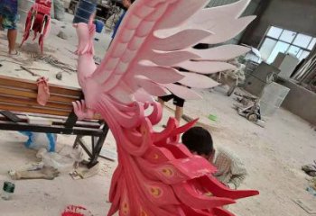 鳳凰雕塑觀賞型，廣場系列，玻璃鋼鳳凰雕塑廠家優(yōu)選