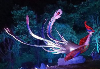 鳳凰雕塑專供，廣場雕塑，發(fā)光鳳凰雕塑標(biāo)準(zhǔn)制作商