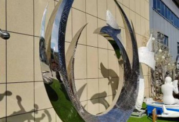 小鳳凰雕塑承接，景區(qū)案例，鳳凰圓環(huán)雕塑廠家