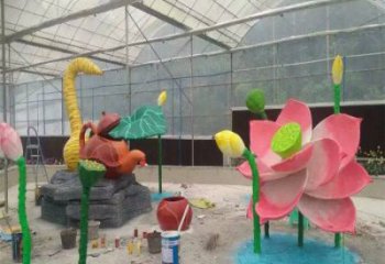 雕塑荷花景觀制造，街景小品，景觀仿真荷花雕塑優(yōu)價(jià)