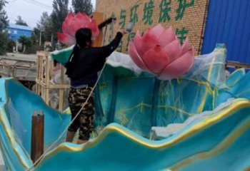 景觀荷花雕塑制造，歐式風格，仿真荷花雕塑廠家定價