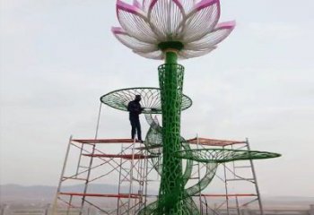 建筑荷花雕塑精選，露天雕塑，鏤空仿真荷花雕塑訂做
