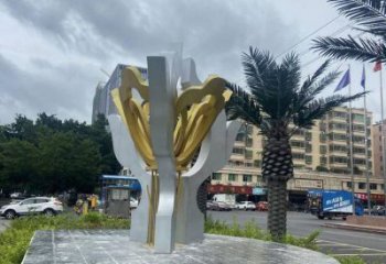 荷花雕塑廠家，街頭雕塑，不銹鋼荷花雕塑廠定價(jià)