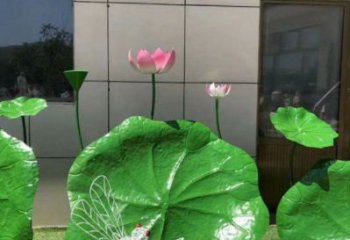仿真荷葉雕塑廠家，植物美陳雕塑，景觀藝術(shù)建筑
