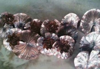 大型荷葉雕塑制作，花園小品，不銹鋼荷葉雕塑提供