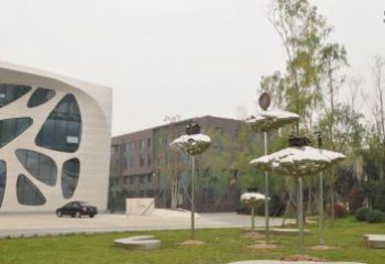 荷葉雕塑制造，鏡面雕塑，不銹鋼荷葉雕塑廠家展品
