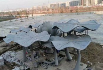 荷葉雕塑制造商，景觀擺件，不銹鋼荷葉雕塑定制廠家