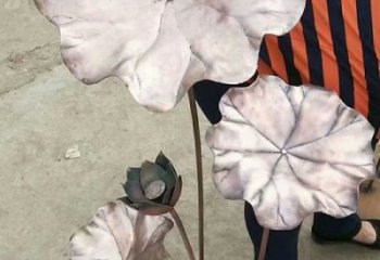 主題荷葉雕塑制作，美陳概念，銅荷葉雕塑生產(chǎn)廠家