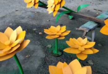 黃蓮花雕塑精選，戶外雕塑，廣場烤漆黃蓮花雕塑優(yōu)價