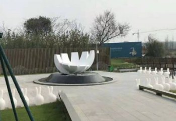 蓮花雕塑生產(chǎn)廠家，城市裝飾，幾何蓮花雕塑選定
