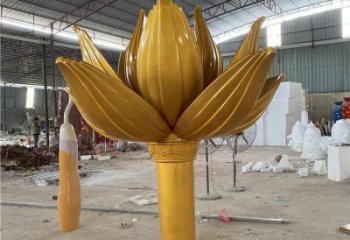 金蓮花雕塑訂做廠家，室外軟裝，不銹鋼金蓮花雕塑供應(yīng)