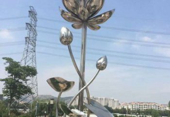 蓮花雕塑特供，美陳雕塑，制造鏡面蓮花雕塑廠家
