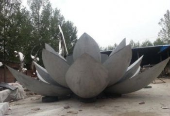 蓮花雕塑定制，村標(biāo)概念，戶外不銹鋼蓮花雕塑預(yù)定