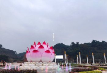 金屬蓮花雕塑制作廠家，鍛造工藝，水景蓮花噴泉雕塑選用