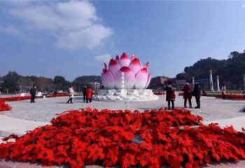 烤漆蓮花雕塑廠家，小區(qū)雕塑，不銹鋼蓮花噴泉雕塑優(yōu)價(jià)