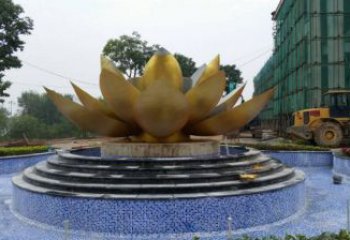 蓮花雕塑供需，小區(qū)雕塑，銅蓮花雕塑制造廠家