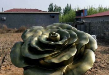玫瑰花雕塑定做，廣場系列，玻璃鋼玫瑰花雕塑制作廠家