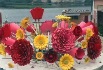 環(huán)境葵花雕塑批發(fā)，拉絲工藝，園林葵花雕塑承接