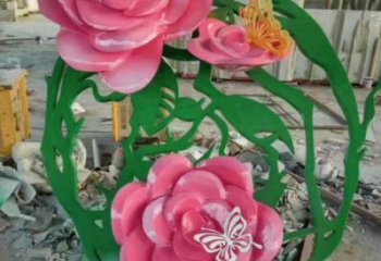 月季雕塑特供，白鋼構(gòu)件，景觀月季花朵雕塑供應(yīng)