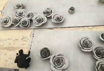制造月季花雕塑精選，室外雕塑，不銹鋼月季花雕塑制作廠家
