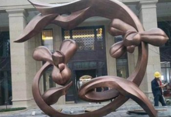 蘭花雕塑工程供應(yīng)，美陳雕塑，鑄銅蘭花花朵雕塑廠家