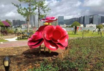 牡丹花雕塑，烤漆工藝，不銹鋼牡丹花雕塑廠家承接