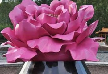 牡丹花雕塑廠家，廣場雕塑，不銹鋼牡丹花雕塑定制