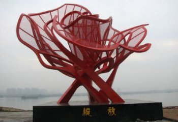 牡丹花雕塑工廠，多彩藝術(shù)，不銹鋼牡丹花雕塑供應(yīng)
