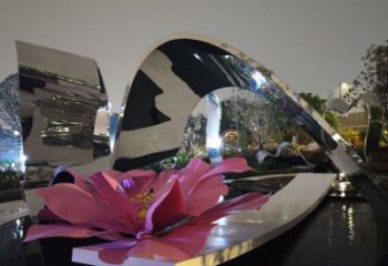 牡丹花雕塑通用，街景小品，不銹鋼牡丹花雕塑制造廠家