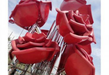牡丹花雕塑制造，街景小品，花朵牡丹花雕塑廠家