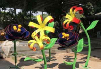 蘭花雕塑供求，露天雕塑，不銹鋼蘭花雕塑制作廠家