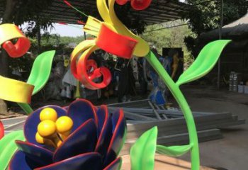 蘭花雕塑制造商，小區(qū)擺件，不銹鋼蘭花雕塑提供廠家