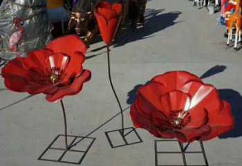 風(fēng)車花雕塑定價，地標(biāo)擺件，烤漆不銹鋼風(fēng)車花雕塑精選