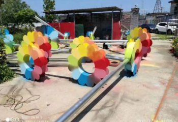 金銀花雕塑定價(jià)，街頭雕塑，不銹鋼金銀花雕塑制作廠家