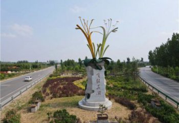 金銀花雕塑生產(chǎn)商，街頭藝術(shù)，不銹鋼金銀花雕塑廠家