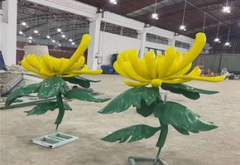 現(xiàn)代菊花雕塑定制，中式工藝，菊花雕塑造型優(yōu)價(jià)