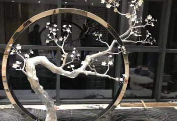 景觀梅花雕塑供需，彩鋼制作，大型梅花雕塑展品